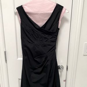 Barney’s New York Black Cotton Midi Sleeveless Dress